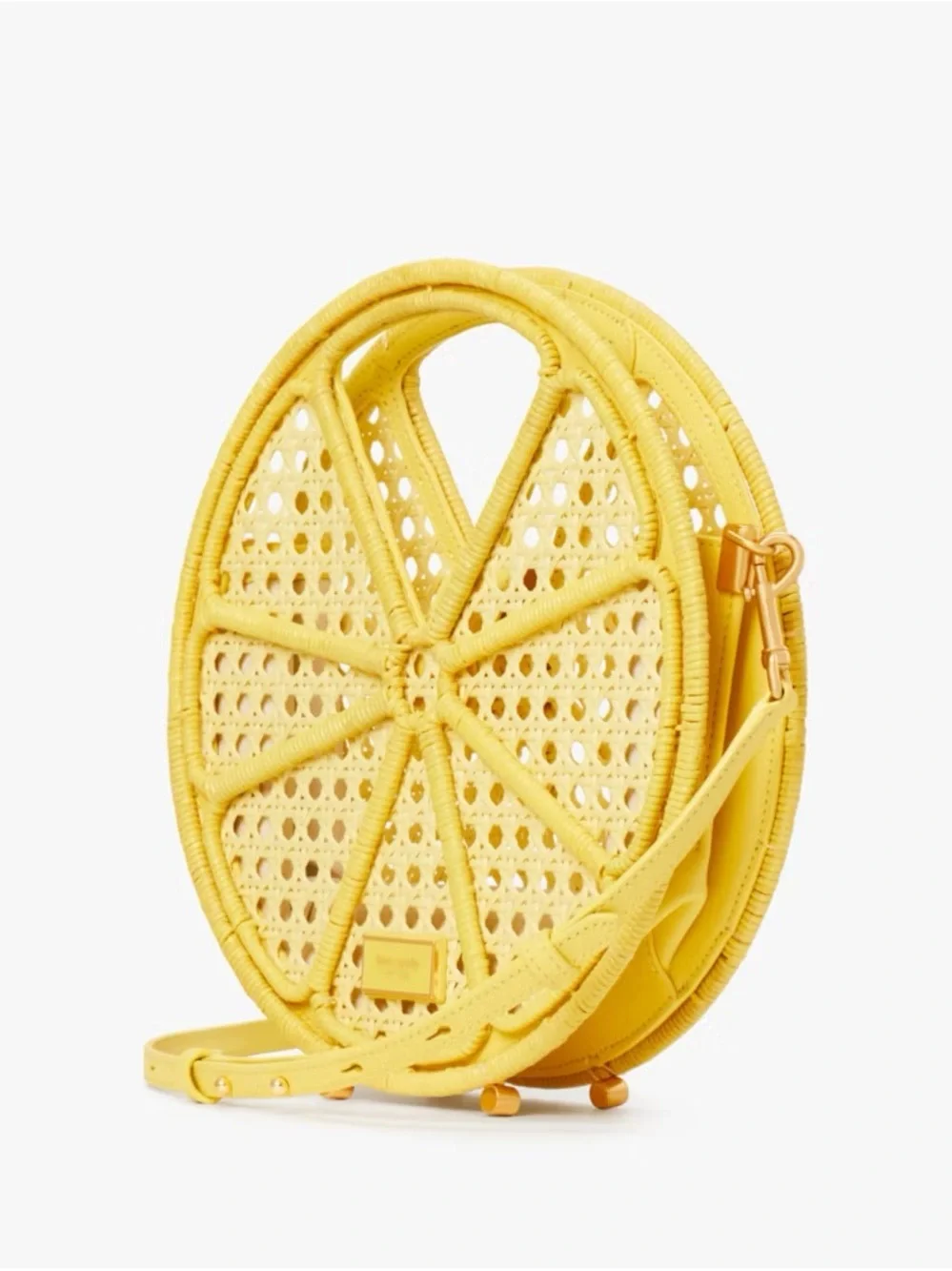 Kate Spade Lemon Raffia Round Mini Bag - Picture 3 of 4